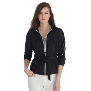 White House Black Market Sporty Chick Belted Cinched Waist Anorak Jacket